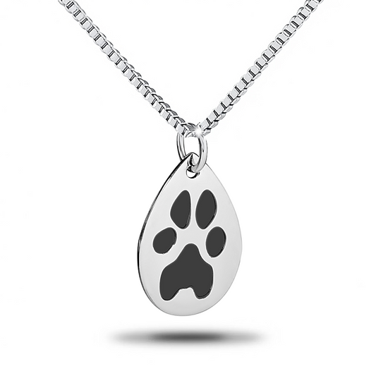 Olive Custom Paw Print Teardrop